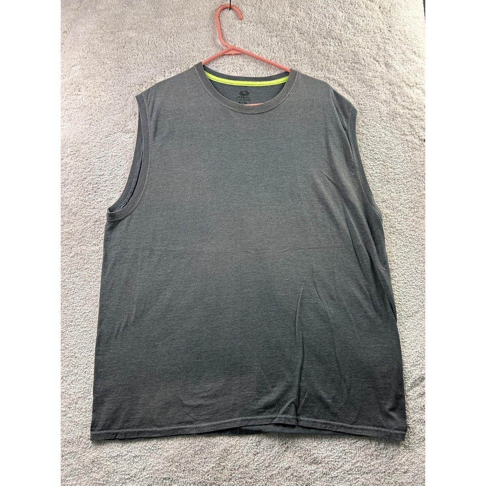 Fruit Of The Loom‎ Platinum Shirt Mens XL Gray Sleeveless Tank Tagless Cotton